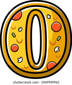 vector number 0. pizza fast food