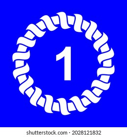 vector number 1 design element, with circle and rope illustration