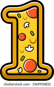 vector number 1. pizza fast food