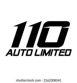 vector número 110 y texto AUTO LIMITED, para diseño libre.
