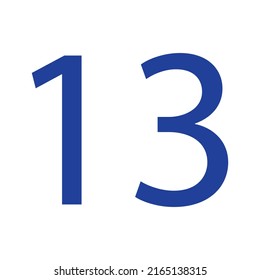 VECTOR NUMBER 13 SIMPLE CLIP ART ILLUSTRATION