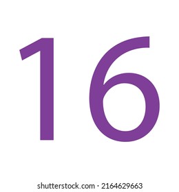 VECTOR NUMBER 16 SIMPLE CLIP ART ILLUSTRATION