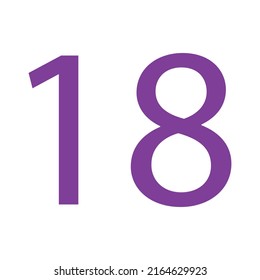 VECTOR NUMBER 18 SIMPLE CLIP ART ILLUSTRATION