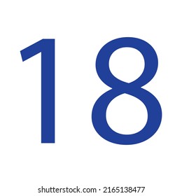 VECTOR NUMBER 18 SIMPLE CLIP ART ILLUSTRATION