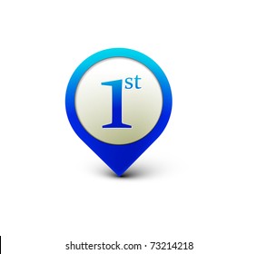 Vector Number 1st Icon Design With Isolated On White.