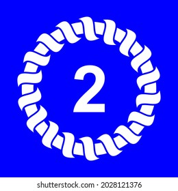 vector number 2 design element, with circle and rope illustration