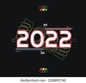 vector number 2022 with geometry concept. vector illustration. text logo 2022. simple design. illustration design. can be used for banners, backgrounds, and greeting cards