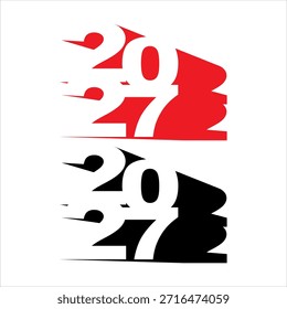 Vector number 2027 3d concept, free design.