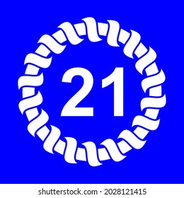 vector number 21 design element, with circle and rope illustration