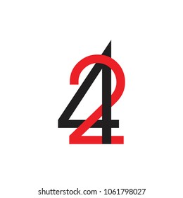 vector of number 24 linked design logo
