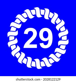 vector number 29 design element, with circle and rope illustration