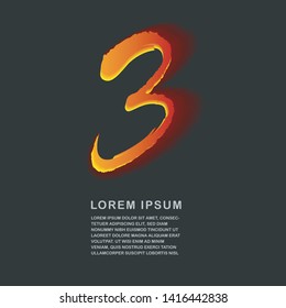 Vector Number 3 with graphic and space for your message