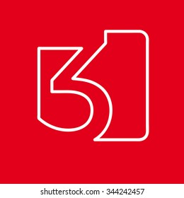 Vector number 3. Sign made with red line 