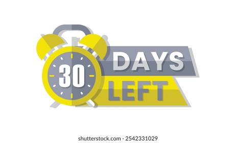 Vector number of 30 days left sticker design