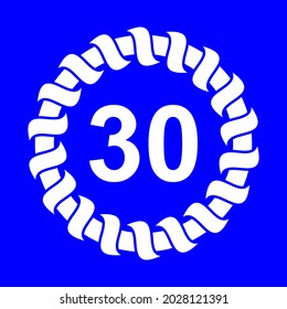 vector number 30 design element, with circle and rope illustration