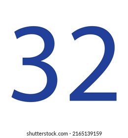 VECTOR NUMBER 32 SIMPLE CLIP ART ILLUSTRATION