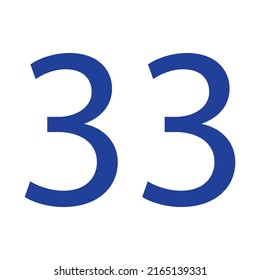 VECTOR NUMBER 33 SIMPLE CLIP ART ILLUSTRATION