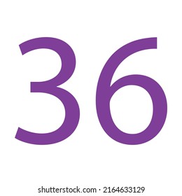 VECTOR NUMBER 36 SIMPLE CLIP ART ILLUSTRATION