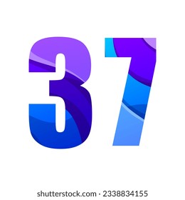 vector number 37  colorful gradient design