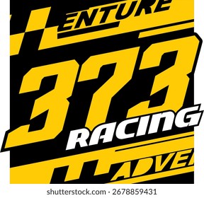 Vector número 373 amarillo moderno, fondo abstracto.
