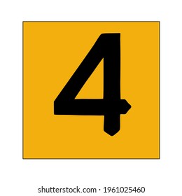 Vector of number 4 good for element of children book, banner, logo and ect.