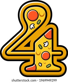 vector number 4. pizza fast food