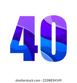 vector number 40 colorful gradient design