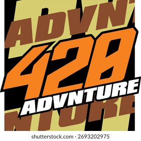 Número de Vector 420 naranja amarillo, diseño de icono de pegatina, impresión de pegatina.