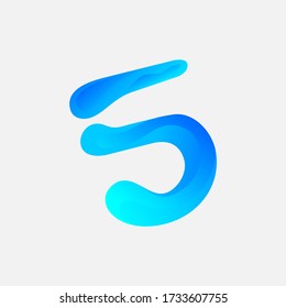 vector number 5 design with a modern feel and attractive color combination gives a fresh impression