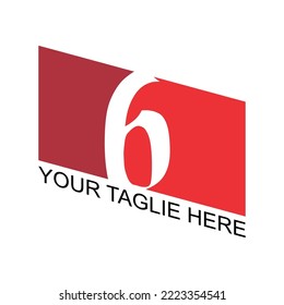 Vector number 6 and simple parallelogram shape, for content creator logo design.