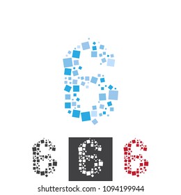 Vector Number 6 Six Alphabet Typo Font Geometric Square Pattern Logo Icon Brand Symbol Shape Object Element Professional Corporate Identity Modern Business