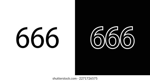 Vector Number 666, the sign of the Beast, Symbol of a Satanic Character.