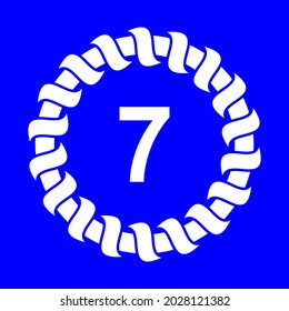 vector number 7 design element, with circle and rope illustration