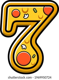 vector number 7. pizza fast food