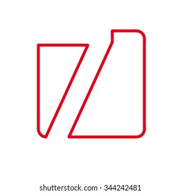Vector number 7. Sign made with red line 