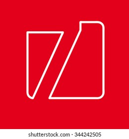 Vector number 7. Sign made with red line 