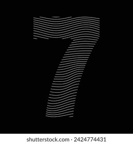 vector number 7 with wave style