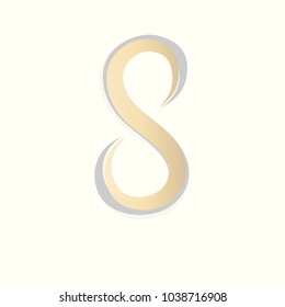 Vector number 8 on light background. Happy women's day