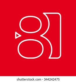 Vector number 8. Sign made with red line 