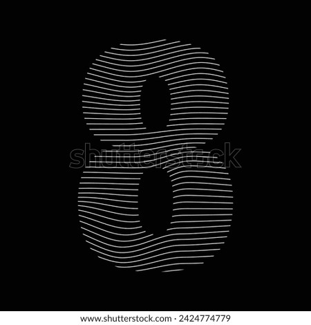 vector number 8 with wave style