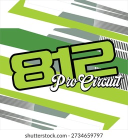 Vetor número 812 conceito verde legal, design abstrato.