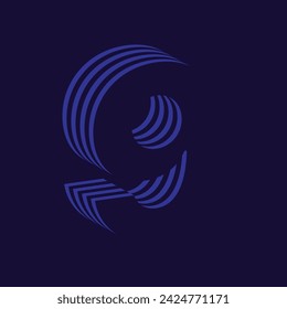 vector number 9 with 3d letter text with lines