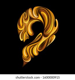 Vector number 9 in golden style. Festive decoration element