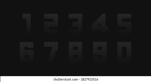 Vector number alphabet set made of metal chain link fence. For logo, brand label, design elements, application and more. 
                        