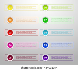 Vector Number Buttons, 10 Points