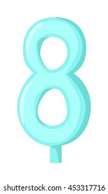 Vector number candles in flat style