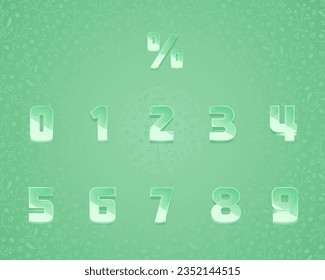 Vector number collection green fresh style