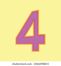 Vector number colorful lettering design