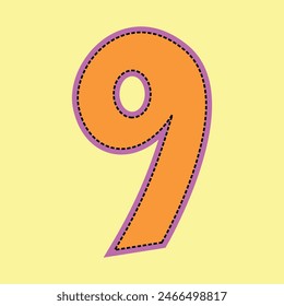 Vector number colorful lettering design