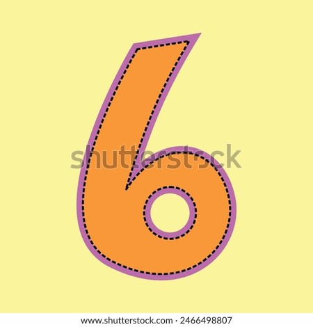 Vector number colorful lettering design